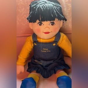 Vintage Fabric Doll with sound, says “GOD LOVES YOU”